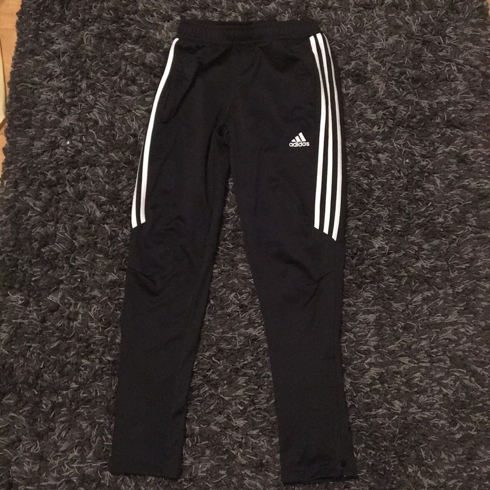 Black and white adidas sweatpants